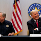 Texas Gov. Greg Abbott and former President Donald Trump on June 30, 2021 in Weslaco, Texas.